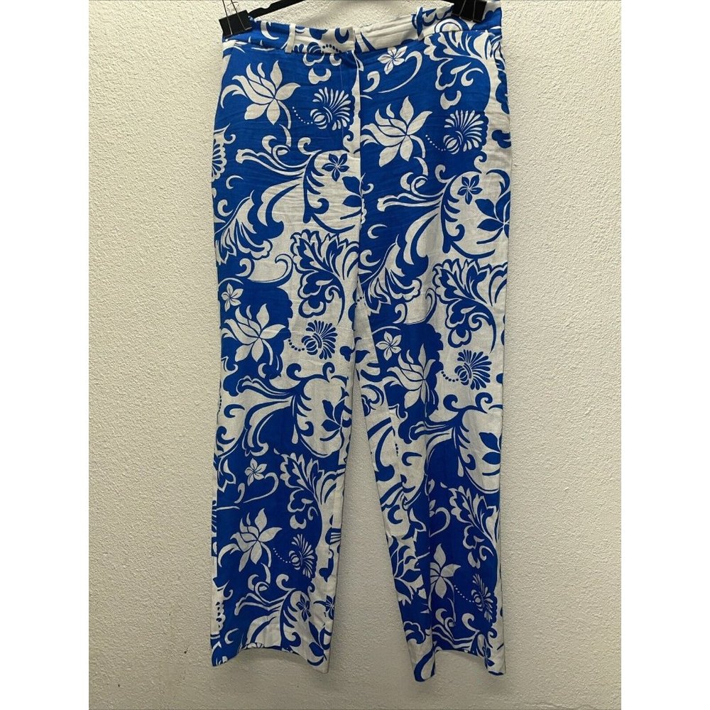 Zara Women’s Linen Blend Full Length Wide Leg Pants Pockets Size Xl EUC!!